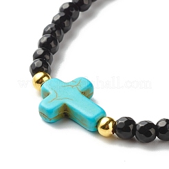 Pulsera elástica cruzada para niña mujer&nbsp;BJEW-JB06957-01
