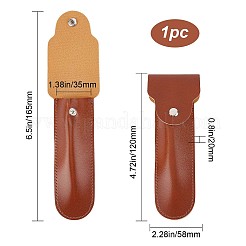 Pu レザー収納袋  旅行かみそりシース  合金のスナップボタン付き  サドルブラウン  165x58x20mm  内径：120x35mm&nbsp;AJEW-WH0020-37A