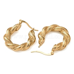 Pendientes de aro de acero inoxidable 304 con revestimiento de hierro (IP).&nbsp;EJEW-K259-05G