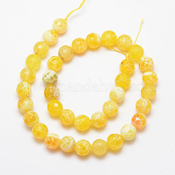 Бусы из натурального огненного агата с потрескиванием&nbsp;X-G-K166-07F-10mm-17