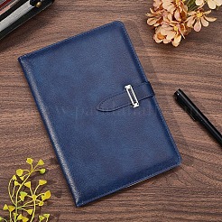 長方形の合成皮革製ノートブックブックカバー  学校の事務用品用  プルシアンブルー  21.8x15x1.45cm&nbsp;AJEW-WH20019-55C