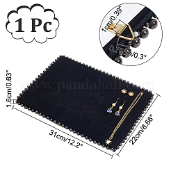 Прямоугольные бархатные серьги EDIS-WH0022-12B