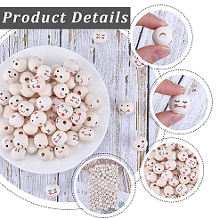 100 шт. 4 стиля деревянных европейских бусин WOOD-GF0002-25