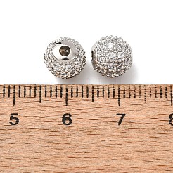 Круглые латунные микро проложить кубического циркония бусы&nbsp;LS-X-ZIRC-N016-01P-8mm