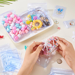 40 шт. 8 стиля прозрачный ПВХ антиокислительный пакет с застежкой-молнией AJEW-TA0002-40B