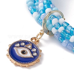 Многониточный браслет из стеклянных бусин BJEW-JB09527-02