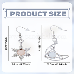 1 коробка висячие серьги из сплава с луной и звездами&nbsp;EJEW-LP0003-78P