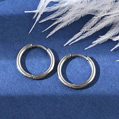 Серьги-кольца Huggie Hoop из нержавеющей стали 202&nbsp;LS-EJEW-F111A-17mm-P