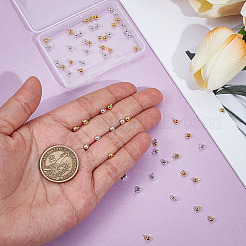 60 шт. 2 цвета латунные обжимные бусины&nbsp;KK-ME0003-34