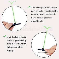 54 шт. 3 заколки для волос из пластиковой кожи аллигатора в виде ростков фасоли&nbsp;PHAR-CP0001-18