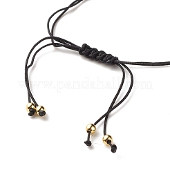 Акриловый плоский круглый браслет из плетеных бусин с буквами для женщин&nbsp;BJEW-JB07571-02