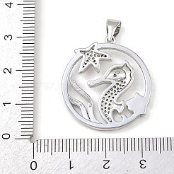 Подвески из морской латуни с микропаве из кубических цирконий&nbsp;KK-K411-04B-P