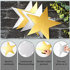 48 шт. 2-х цветная бумажные блестящие звезды для украшения стены&nbsp;AJEW-SP0001-16B