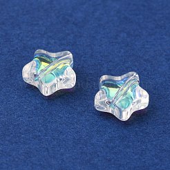 96 pz 6 perle di vetro verniciate a spruzzo trasparenti in stile&nbsp;GLAA-FS0001-20