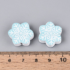 Окрашенные распылением деревянные бусины Schima WOOD-T032-42