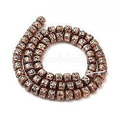 Fili di perle di roccia lavica naturale elettrodeposta&nbsp;G-G984-10R