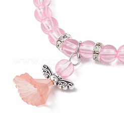 Braccialetti elastici trasparenti con perline di plastica per bambini&nbsp;BJEW-JB11507