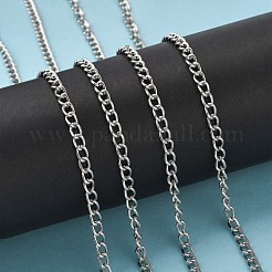 アイアン製ツイストチェーンカーブチェーン  溶接されていない  プラチナ  5.5x3.5x1mm  約164.04フィート（50m）/ロール&nbsp;CHS007Y-01-P-NF
