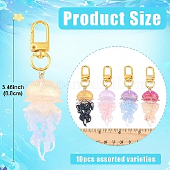 10 шт. подвесные украшения из смолы в виде медузы&nbsp;HJEW-YW00274
