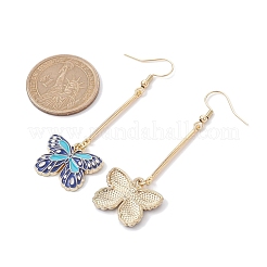 Серьги с подвесками в форме бабочки из сплава с эмалью&nbsp;EJEW-JE05604-03