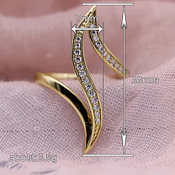 Anelli da dito in ottone micro pavé di zirconi chiari&nbsp;FS-WG577CE-05