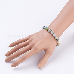Braccialetti di stirata amazonite naturale&nbsp;X-BJEW-JB03212-03