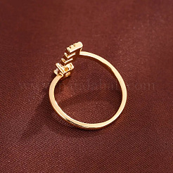 Латунные микро проложить манжеты кольца кубического циркония&nbsp;WG75066-05