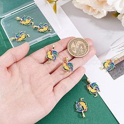 8 pièces pendentifs en laiton émaillé&nbsp;KK-BBC0029-40