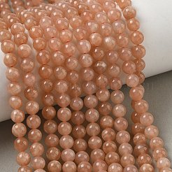 Нити круглых бусин из натурального драгоценного камня солнечного камня G-E251-34-6mm-01