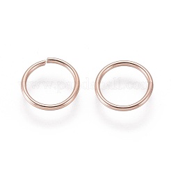 304ステンレススチールオープン丸カン  ラウンド  ローズゴールド  18ゲージ  10x1mm  内径：8mm&nbsp;STAS-O098-02RG-07