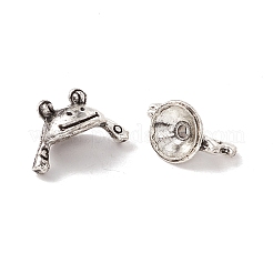 合金ビーズキャップセット  カエル  アンティークシルバー  7~8.5x14~14.5x8mm  穴：1.4mm  10のセット/袋&nbsp;FIND-E033-01AS