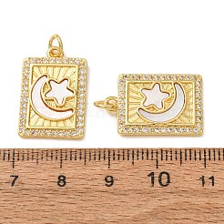 Pendenti in zirconi cubici trasparenti in micro pavè di ottone&nbsp;KK-CBADE12-02E-G