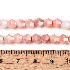 Антикоррозийные гальванические биконические стеклянные бусины EGLA-T021-6mm-16-04