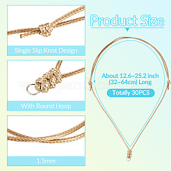 30 шт. экологически чистые корейские вощеные полиэстеровые плетеные регулируемые ожерелья&nbsp;NJEW-TAC0023-03