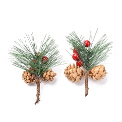 Décor de pics de pin de simulation de noël d'hiver artificiel en plastique&nbsp;DIY-P018-H01