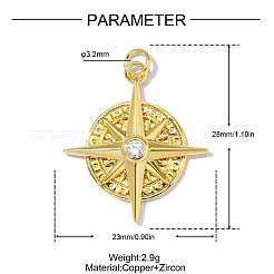 Pendenti in zirconi cubici trasparenti in micro pavè di ottone&nbsp;CU-OY001-59G