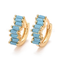 Прямоугольные серьги-кольца с кубическим цирконием&nbsp;EJEW-A069-16G