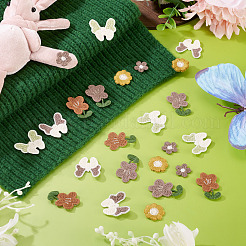 30 шт. 6 стиля цветочная компьютерная вышивка ткань нашивки на термоклей&nbsp;PATC-TA0001-36B