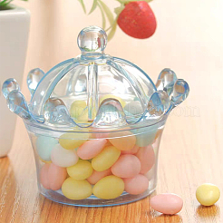 Scatola di caramelle di plastica a forma di corona&nbsp;AJEW-WH0033-08A