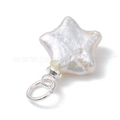 Подвески в виде звезд из натурального барочного жемчуга кеши с заостренными ядрами&nbsp;PALLOY-JF05004