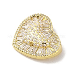 Покрытие стойки латунь прозрачный кубический цирконий абс жемчужные подвески&nbsp;KK-S380-01G