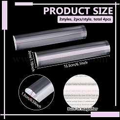 読書用アクリル拡大鏡定規 4個 2スタイル  ピンク  155x30x15mm  2個/スタイル&nbsp;OFST-FG0001-02B