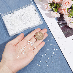 80 г 4 вида стеклянных бусин белого цвета SEED-GO0001-01