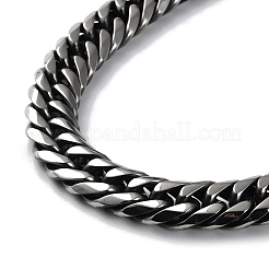 Halskette mit kubanischen Gliedern aus Edelstahl 304&nbsp;NJEW-P288-01D-AS