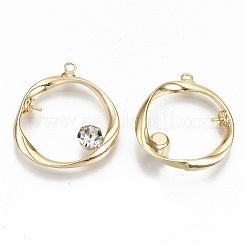 Латунная микропаве из прозрачного кубического циркония KK-T062-23G-NF