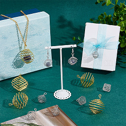 50 шт. 2-х цветные подвески в виде спиральных бусин из железной проволоки IFIN-PH0002-11