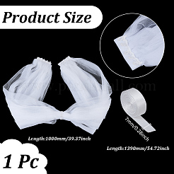 1 châle amovible en tulle polyester&nbsp;AJEW-GA0008-20C