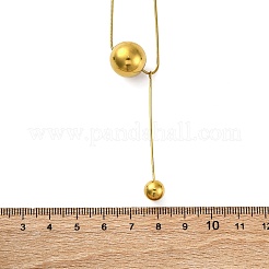 Ожерелья из нержавеющей стали 304 с круглым кулоном в виде змеиной цепи NJEW-U028-03G