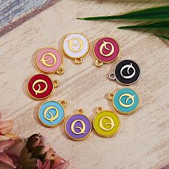 120шт 12 цвета позолоченные подвески из сплава ENAM-SZ0001-64Q