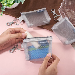 3 шт. прямоугольные нейлоновые сетчатые кошельки с застежкой-молнией&nbsp;HJEW-TAC0106